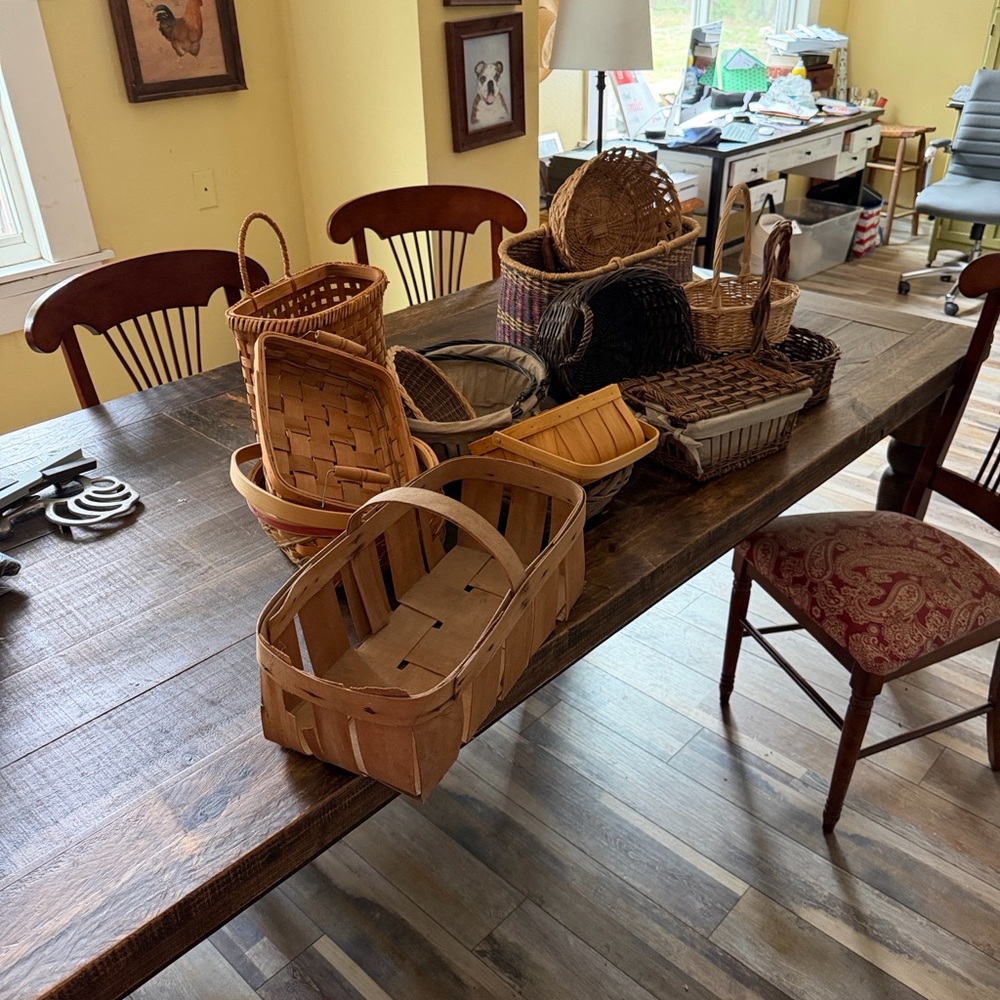 Assorted Handwoven Wicker Basket Set - Natural Brown